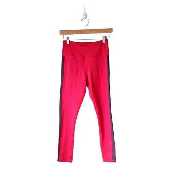 Zyia Red Royalty Strip Light n Tight 7/8 Leggings Sz 4 - Picture 5 of 10